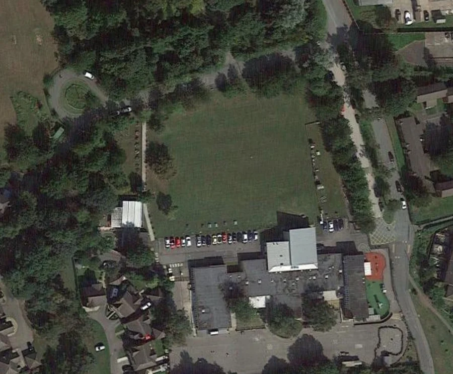 Aerial photograph of fields 