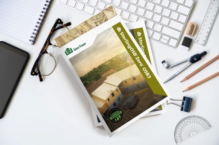 SterlingOSB Zero OSB3 SterlingOSB Zero OSB3 brochure on desk