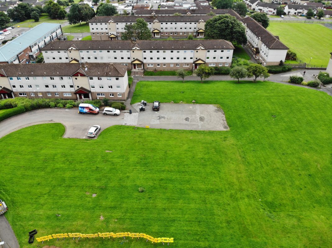 created by dji camera Cruden is set to build nearly 50 energy efficient and affordable homes on a brownfield site in Craigshill, Livingston