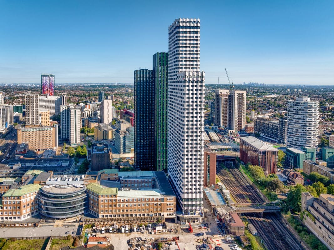 At 50 storeys, the now tallest modular building in Europe has 817 BTR apartments and 120 affordable homes in the development's sister tower