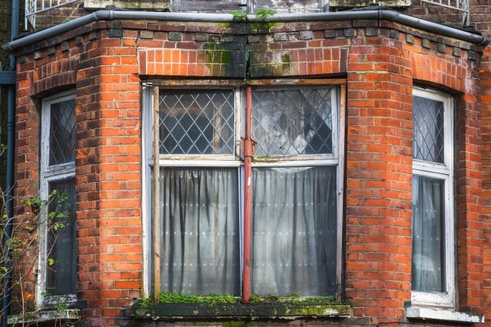 English housing is worst in Europe, report finds England has the lowest number of houses available int he developed world, and the highest rate of inadequate housing in Europe at 15%. Bay window of an abandoned terrace house in London