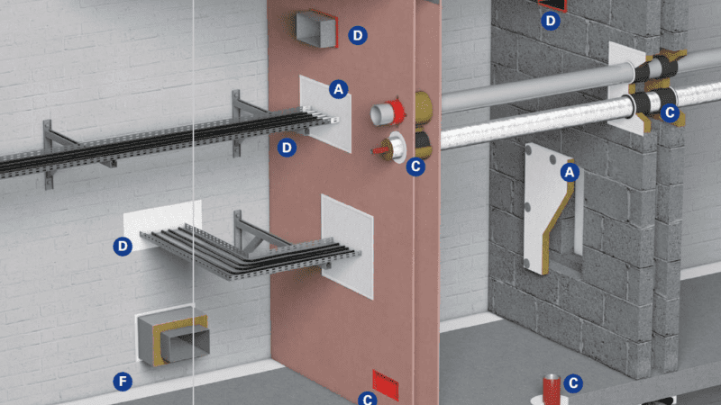 Different types of passive fire protection systems used in construction