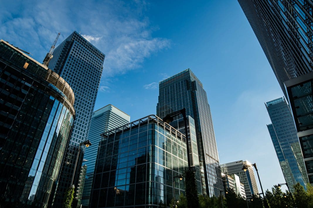 London skyline, office buildings in the city financial business