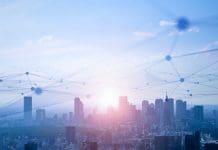 Business challenges in smart cities: Navigating technologies and building trust Smart city and communication network concept. 5G. IoT (Internet of Things). Telecommunication.