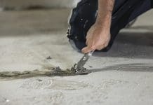 Groundwater risk assessment and the design of basement waterproofing Hydraulic cement used for sealing cracks in the floor to waterproof the basement.