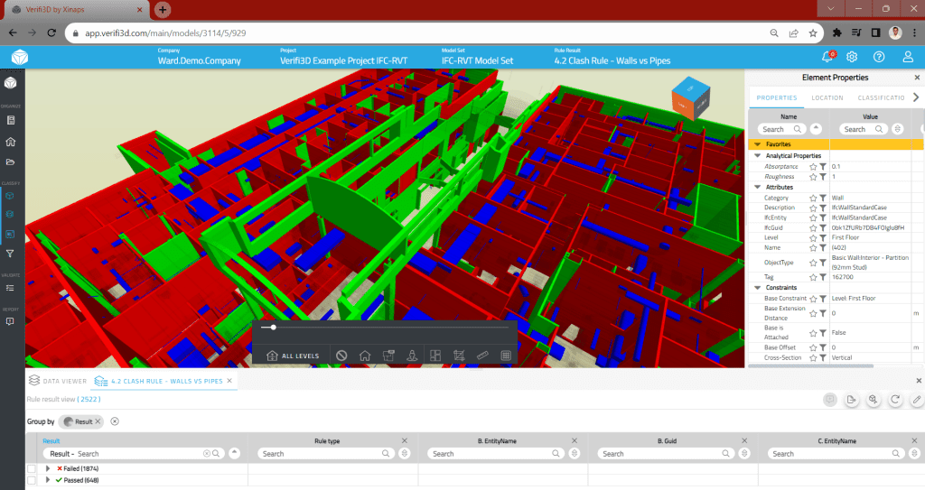 One of the main enhanced features for Verifi3D is its clash detection capability
