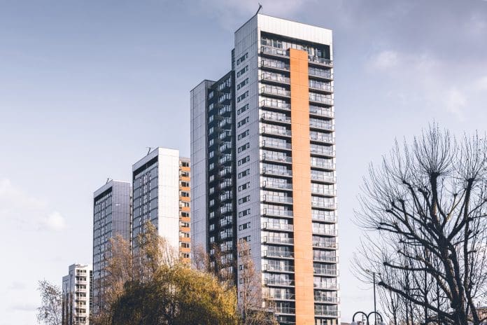 Weaving a golden thread can help builders to enhance risk management Residential tower blocks around East India in London, representing enhanced risk management