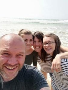 Lee Benham with his wife Kelly and two children