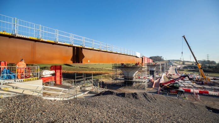 Wendover Dean deck being pushed into position