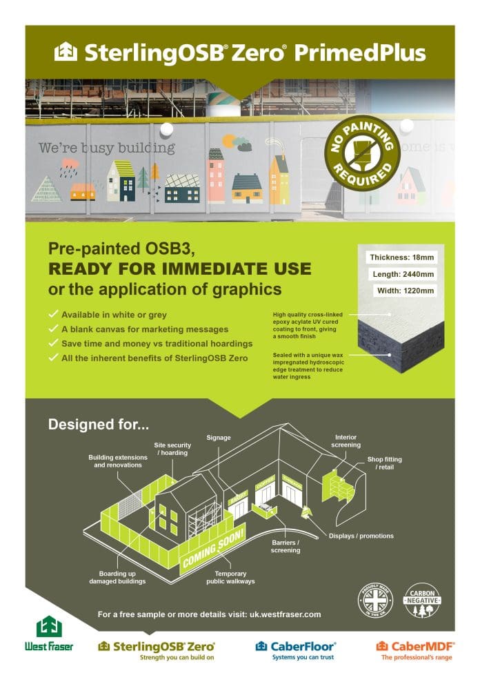 41464 PrimedPlus fact sheet West Fraser has released a new board, PrimedPlus, as well as a downloadable factsheet for specifiers