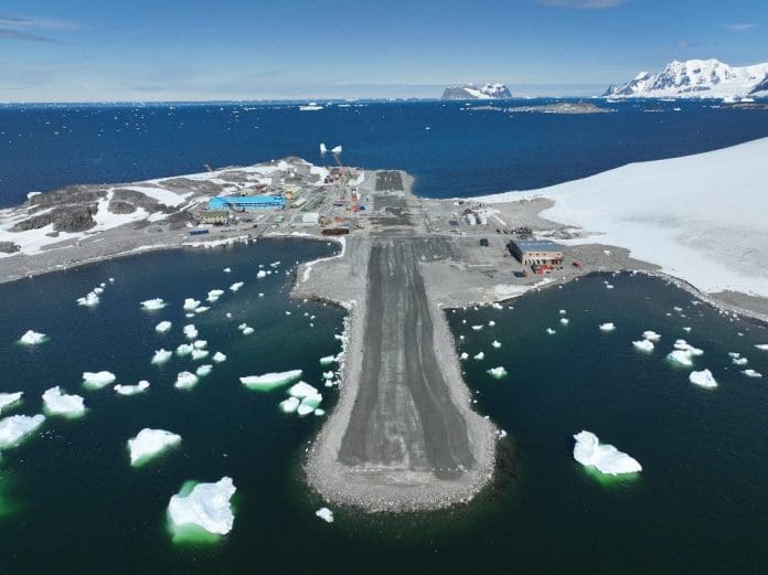 The Antarctic runway at Rothera research station, one of the major international hubs for polar research, has been resurfaced