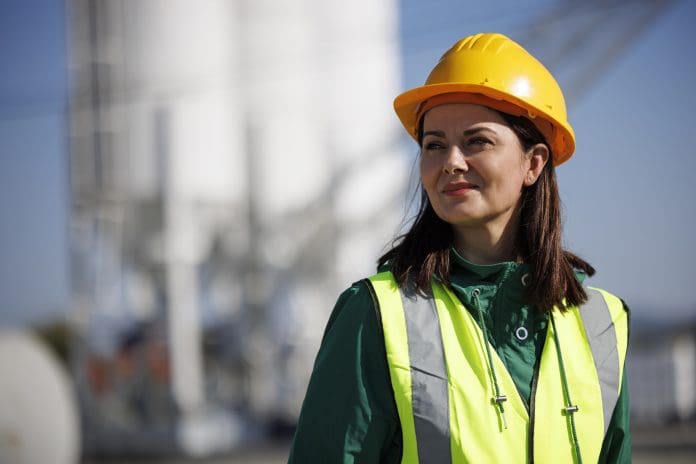 Scottish Plant Owners Association launches Women in Plant Working Group Portrait of female engineer with hardhat at factory industry workplace