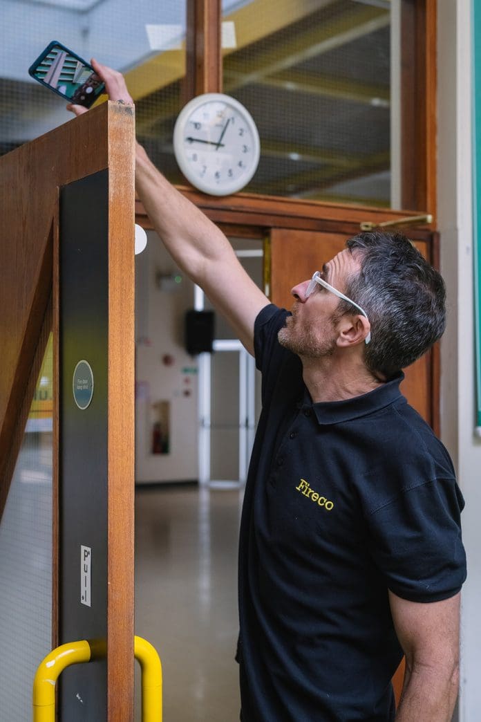 Inspecting fire doors at Fireco, firedoor technology, 2023