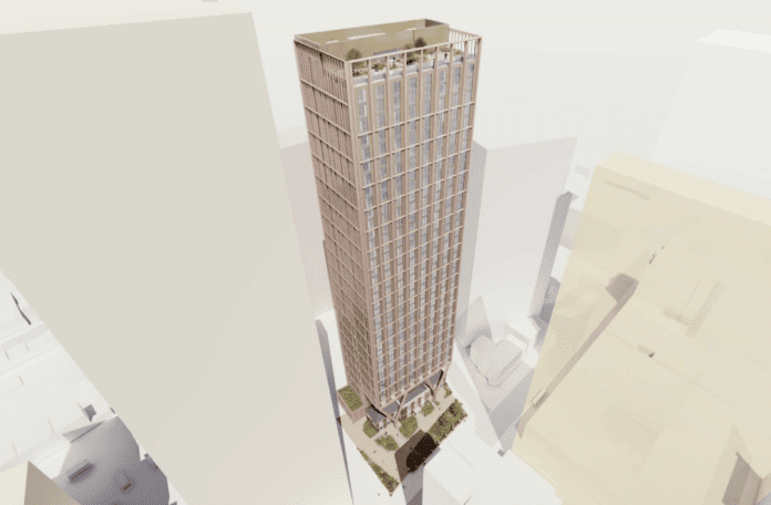 The proposed skyscraper over a Grade-II listed former hospital building in Birmingham has been decried as 