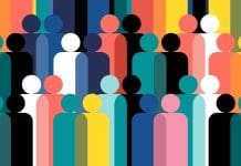 Neurodiversity-friendly design: Creating spaces where everyone can flourish Geometric illustration of multi coloured human figures