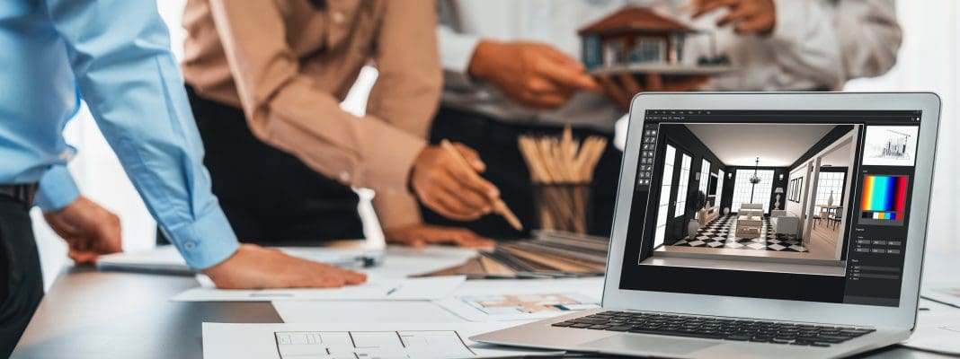 Group of interior architect designer discussing together with software. Insight As digital transformation exposes construction companies to a myriad of cyber risks-cyber insurance should be a real consideration