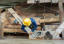 The potential of BIM for renovation projects Construction worker on site