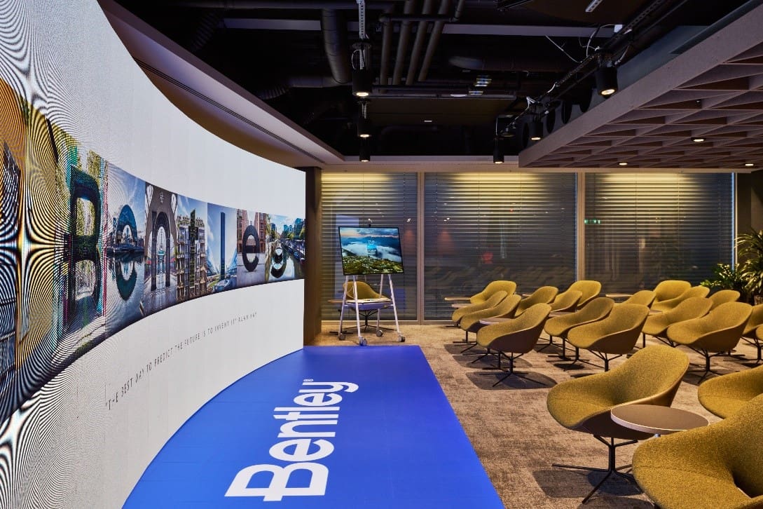 Bentley Systems UK Headquarters includes an interactive experience center. Image courtesy of Bentley Systems. 