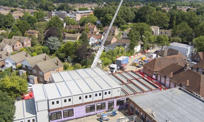 Credit Premier Modular - Douay Martyrs School 01 Modular school, an example of modular offsite projects