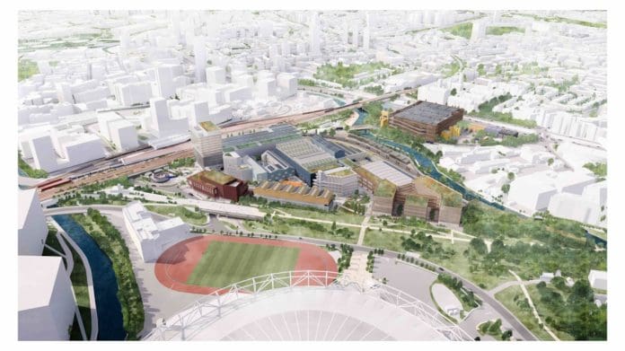Network Rail Property has submitted an outline masterplan to regenerate 30 acres of brownfield land at Bow Goods Yard, East London