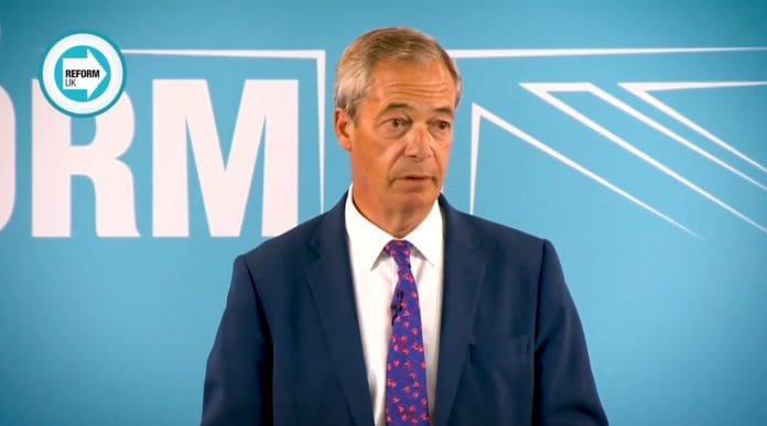 farage speaking at Reform UK event Reform UK, led by newly installed leader Nigel Farage, has pledged to abandon net zero targets, fast track planning and change social housing allocation