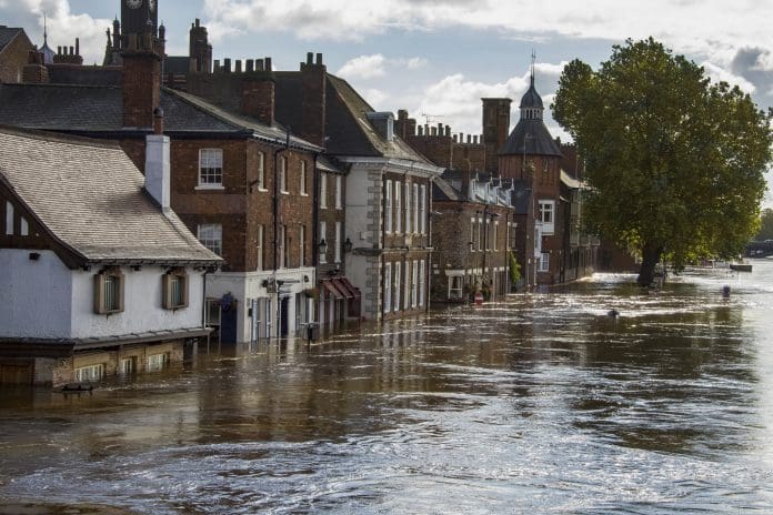 UKGBC statement says flooding risks need more preparation Flooded houses in York, of the kind the UKGBC statement says more protection is needed