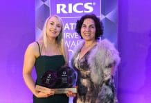 RICS names their Surveyor of the Year Surveyor of the Year Lauren Lemcke (left) and RICS president Tina Paillet (right)