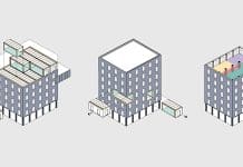 Timber module system could simplify maintenance of high rise buildings Illustration of the timber module system and how it works
