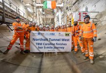 HS2 Northolt tunnel sees second completed tunnel bore The HS2 Northolt Tunnel has seen its second TBM complete its journey, and here the workers celebrate