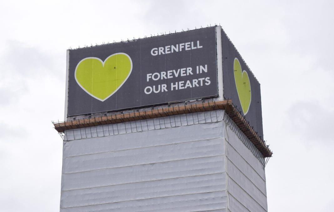 London, UK - June 14 2024: Grenfell Tower in North Kensington, daytime view
