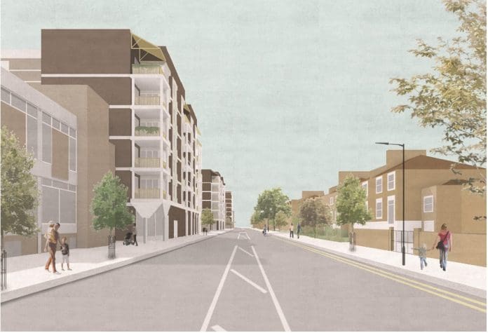 View along Downham Road looking west Hackney Council has released images and details of the plans for the east London De Beauvoir estate, which will deliver over 300 homes