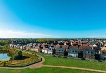 Environmental Delivery Plans: Will they deliver? Aerial video shooting in Newton Leys, Milton Keynes, UK, representing Environmental Delivery Plans