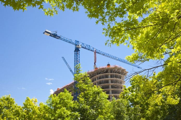 steel and concrete urban construction, representing BuildAudIt