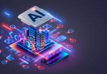 AI offers huge potential to tackle construction errors but brings new risks, says GIRI Smart city concept. AI controls Futuristic Smart city. Isometric Futuristic buildings inside chip with Ai or Artificial intelligence which effectively manages urban infrastructure. AI of Smart City.
