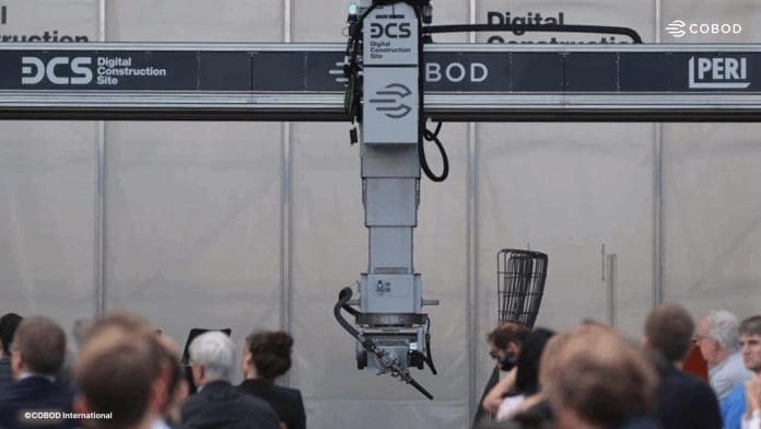 COBOD and the Institute for Structural Design (ITE) have debuted the 'first commercially available multifunctional construction robot '