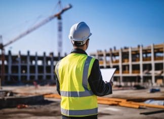 Digitising defect management: how tech is transforming the warranty lifecycle Senior architect using technology at construction site, representing defect management