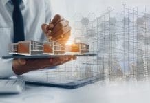 A smarter way to adopt innovations in AEC Businessman and house design concept, Design villa and the building becoming real.