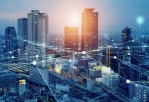 Can AI really transform infrastructure? Smart city and communication network concept. 5G. IoT (Internet of Things). Representing AI in 10-Year Infrastructure Strategy