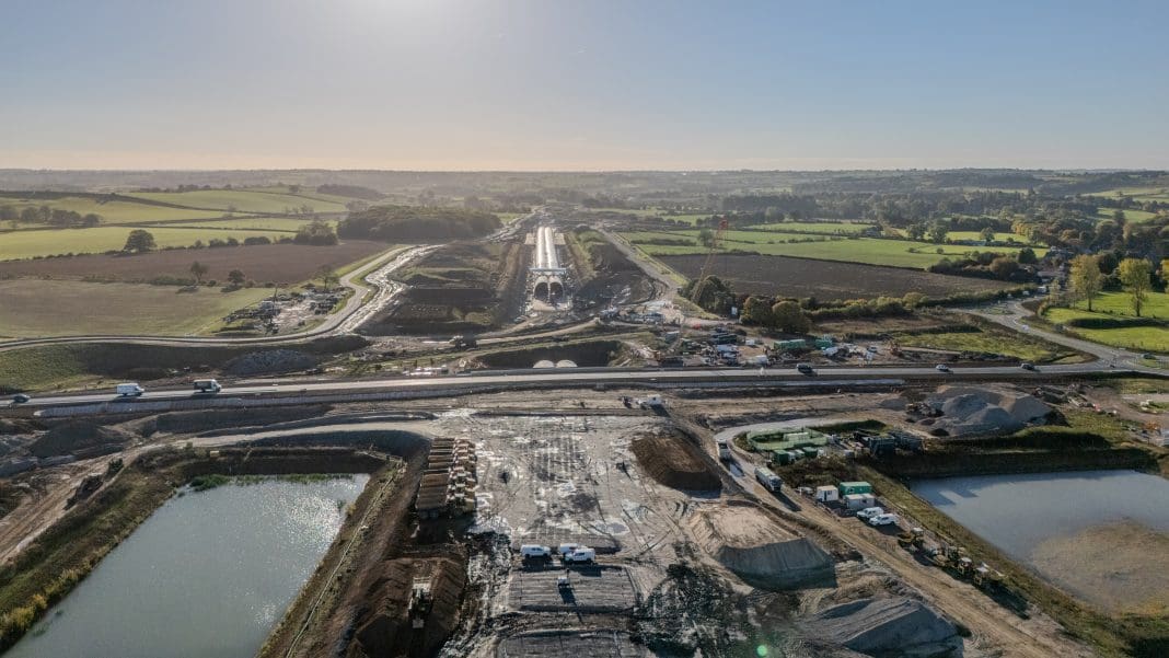 View overlooking the HS2 Chipping Warden tunnel