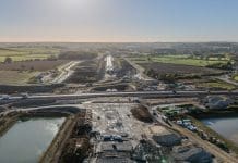 Road over HS2 Chipping Warden tunnel re-aligned and reopened View overlooking the HS2 Chipping Warden tunnel