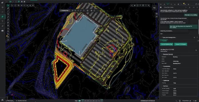 Bentley's OpenSite+, the first engineering application leveraging generative AI for civil site design, is now in limited availability. It delivers projects up to 10 times faster without sacrificing accuracy. (Image courtesy of Bentley Systems)