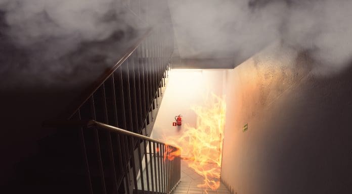 fire in an office building