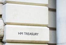 Autumn Budget 2025: “Getting spades in the ground and cranes in the sky” A sign in Whitehall, London for the Treasury department of the UK Government, representing the Autumn Budget 2025