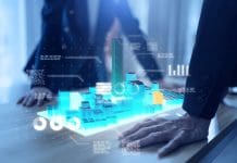 The pragmatic path to smart buildings for existing estates Smart city metaverse future digital world technology Ai artificial intelligence IoT, human working with 3D city building model control CO2 emission innovation living technology make life easier.