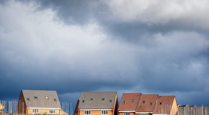 Construction house building site in england uk..