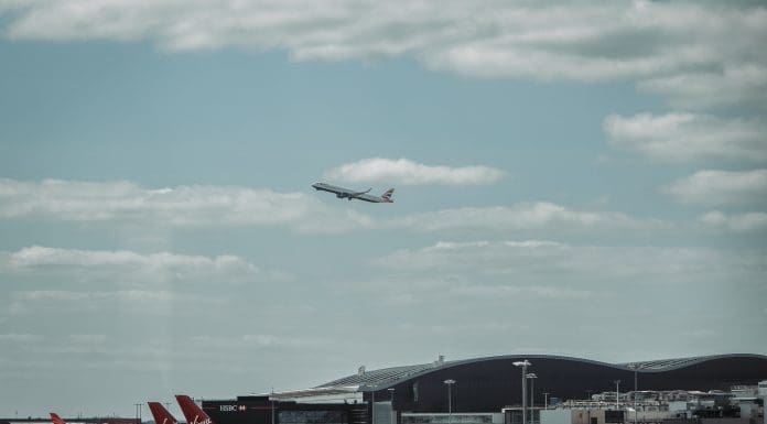 London, United Kingdom – May 31, 2023: A commercial airliner taking off at London's Heathrow Airport, representing plans for a third runway