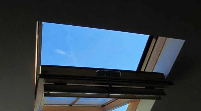 The worker fell from height through a skylight opening similar to that pictured