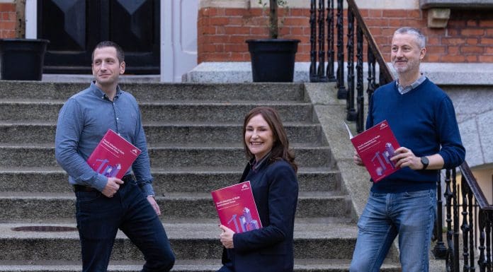 AI Institute's Eamonn Dunne (AI Solutions), Maryrose Lyons (Founder) and Stephen Redmond (AI Strategy) at the launch of the AI in the Built Environment report