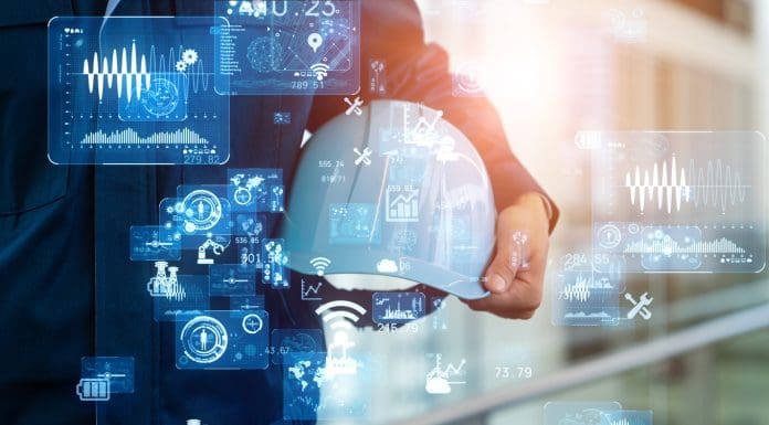 Industrial technology concept. Communication network. INDUSTRY 4.0. Factory automation.