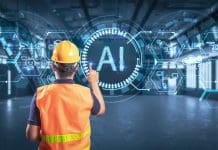 Entering a new season of intelligence with agentic AI, technology and collaboration Worker or engineer work with ai with graphic display in factory, representing Agentic AI construction